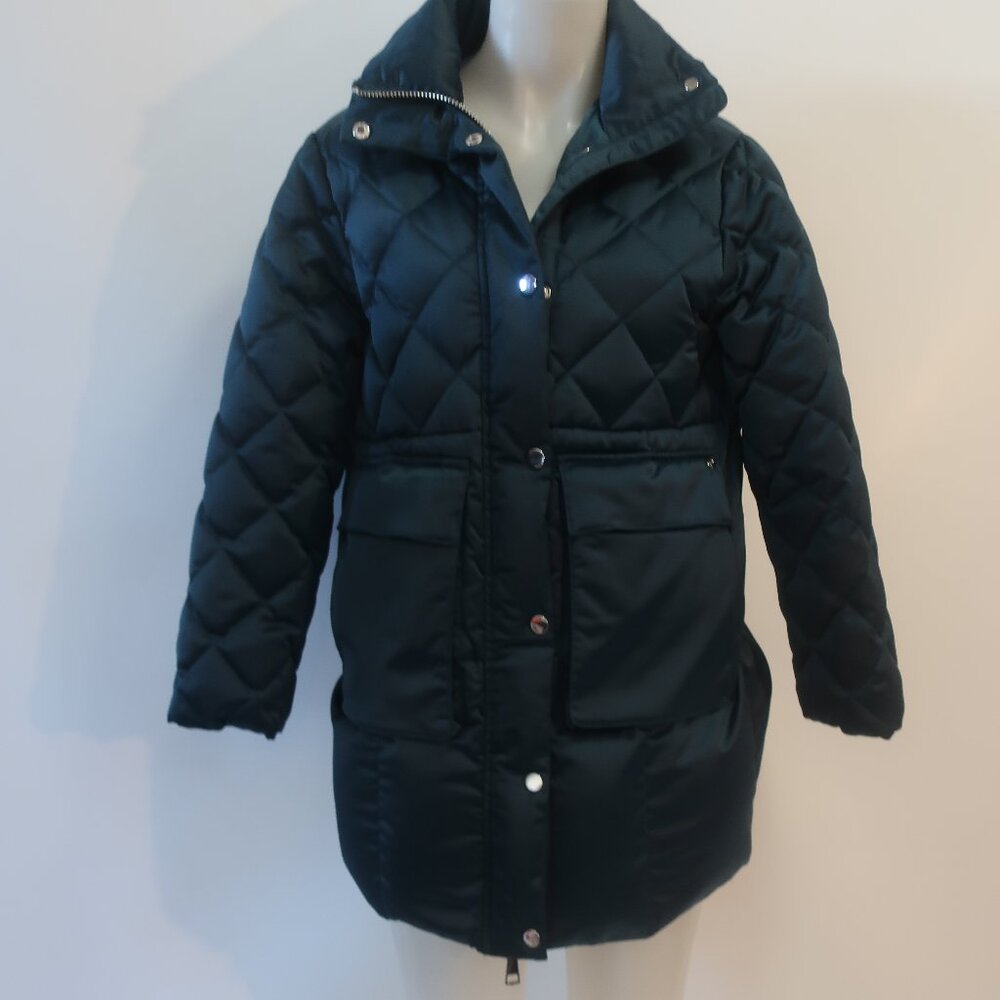 Womens Adroit Atelier Green Quilted Down Coat S/P